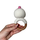 Mommy Boob Newborn Teether Handmade Crochet Rattle