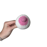 Mommy Boob Newborn Teether Handmade Crochet Rattle