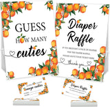 50 Little Cutie Diaper Raffle Tickets and Sign