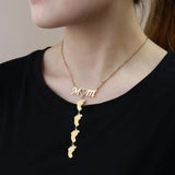 Personalized Foot Print Mother's day Necklace