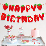 Strawberry Happy Birthday Paper Banner