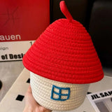 House Shape Cotton Rope Woven Storage Basket