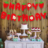 Strawberry Happy Birthday Paper Banner