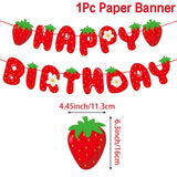 Strawberry Happy Birthday Paper Banner
