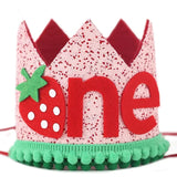 Pink Strawberry Crown Birthday Hat