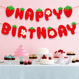 Strawberry Happy Birthday Paper Banner