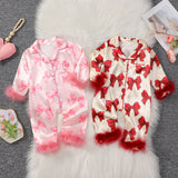 Bow Satin Baby Girls Pajamas