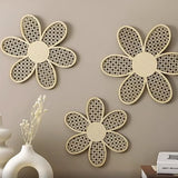 Rattan Daisy Wall Art set of 3