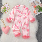 Bow Satin Baby Girls Pajamas
