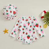 Strawberry & Flowers Girls Swimsuits