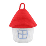 House Shape Cotton Rope Woven Storage Basket