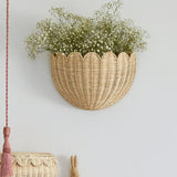 Scalloped Wicker Wall Basket