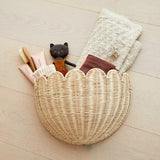 Scalloped Wicker Wall Basket