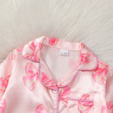 Bow Satin Baby Girls Pajamas