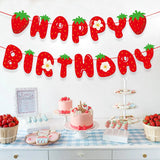 Strawberry Happy Birthday Paper Banner