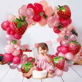 102pcs Strawberry Party Balloon Garland Arch Kit