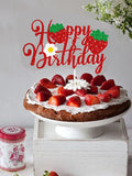 Strawberry Happy Birthday Cake Topper