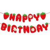 Strawberry Happy Birthday Paper Banner