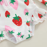 Strawberry & Flowers Girls Swimsuits