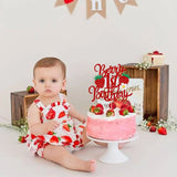 1st Birthday Strawberry Cake Topper