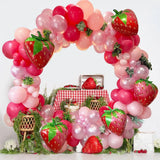 102pcs Strawberry Party Balloon Garland Arch Kit