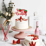 Strawberry Happy Birthday Cake Topper