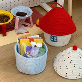 House Shape Cotton Rope Woven Storage Basket