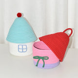 House Shape Cotton Rope Woven Storage Basket