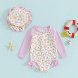 Floral Baby Swimsuit Rash Guard Set