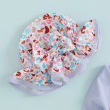 Floral Baby Swimsuit Rash Guard Set