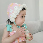 Baby Swimsuit Two Piece with Floral Hat