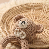 BEAR HANDMADE CROCHET WOOD NEWBORN TEETHER