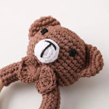 BEAR HANDMADE CROCHET WOOD NEWBORN TEETHER