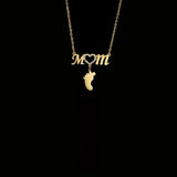 Personalized Foot Print Mother's day Necklace