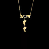 Personalized Foot Print Mother's day Necklace