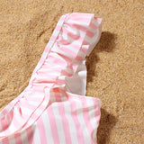 Matching Family Pink Stripe Swimsuits