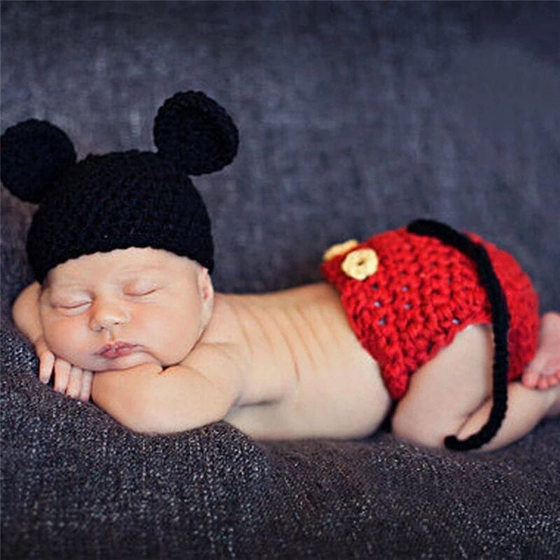 Mickey Newborn Baby Crochet Costume – Cozy Nursery