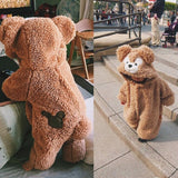 Plush Bear Baby Hooded Romper