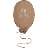 BALLOON PILLOW OH GIRL ECRU washed cotton