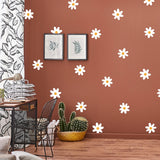 Peel and Stick Flower Floral Vinyl Wall Stickers, White Daisy Wall Decals for Kids Room, Nursery, Bedroom, Living Room, Home Wall Art Décor