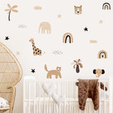 Boho Safari Animals Nursery Wall Decals