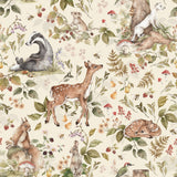 Woodland Forest Animals Light Wallpaper