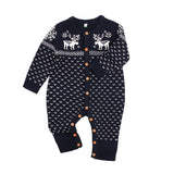 Knitted Button Deer Jumpsuit