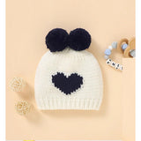 Knitted Heart Pompom Hat