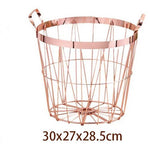 Rose Gold Metal Storage Basket