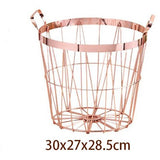 Rose Gold Metal Storage Basket - Cozy Nursery