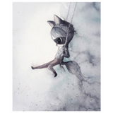 Bunny in the Swing Watercolor Poster - Cozy Nursery