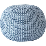Knitted  Round Pouffe Ottoman - Cozy Nursery