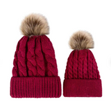 Mother & Baby Winter Warm Hats Set