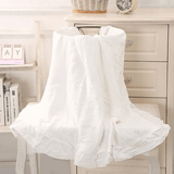 Ruffled Muslin Baby Swaddle Blankets